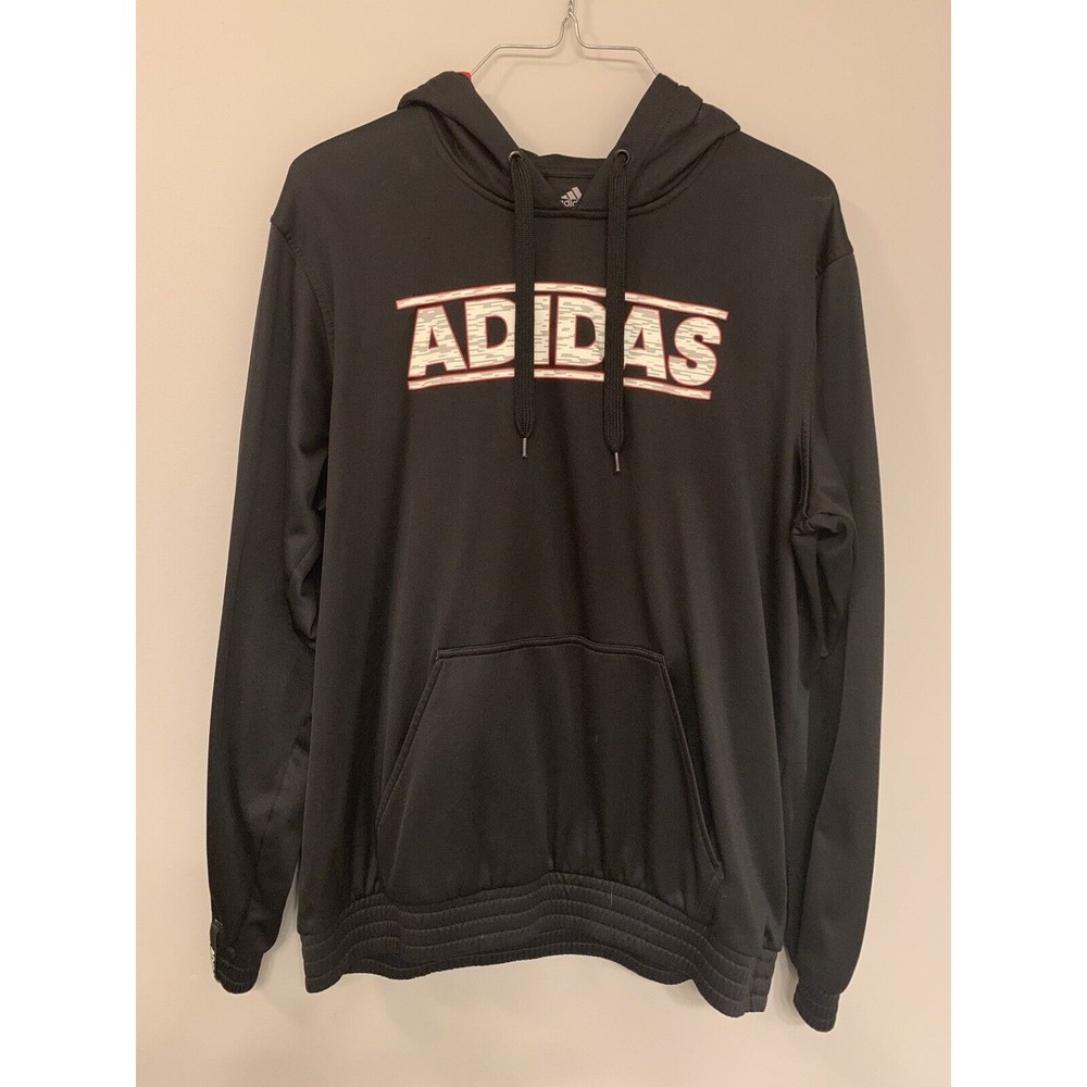 Adidas Mens M Hoodie Pullover Hooded Sweatshirt 3 Stripe Hood Adidas Logo EUC
